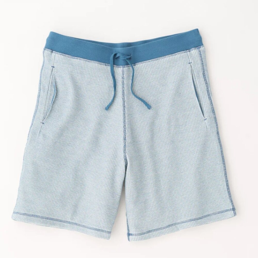 Boy's Atlas 2-Tone Waffle Short in Marshmallow/Marine Blue Marshmallow/Marine Bl